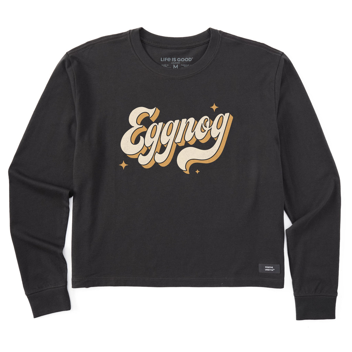 Women's Eggnog Script Long Sleeve Crusher Boxy Tee product image 1