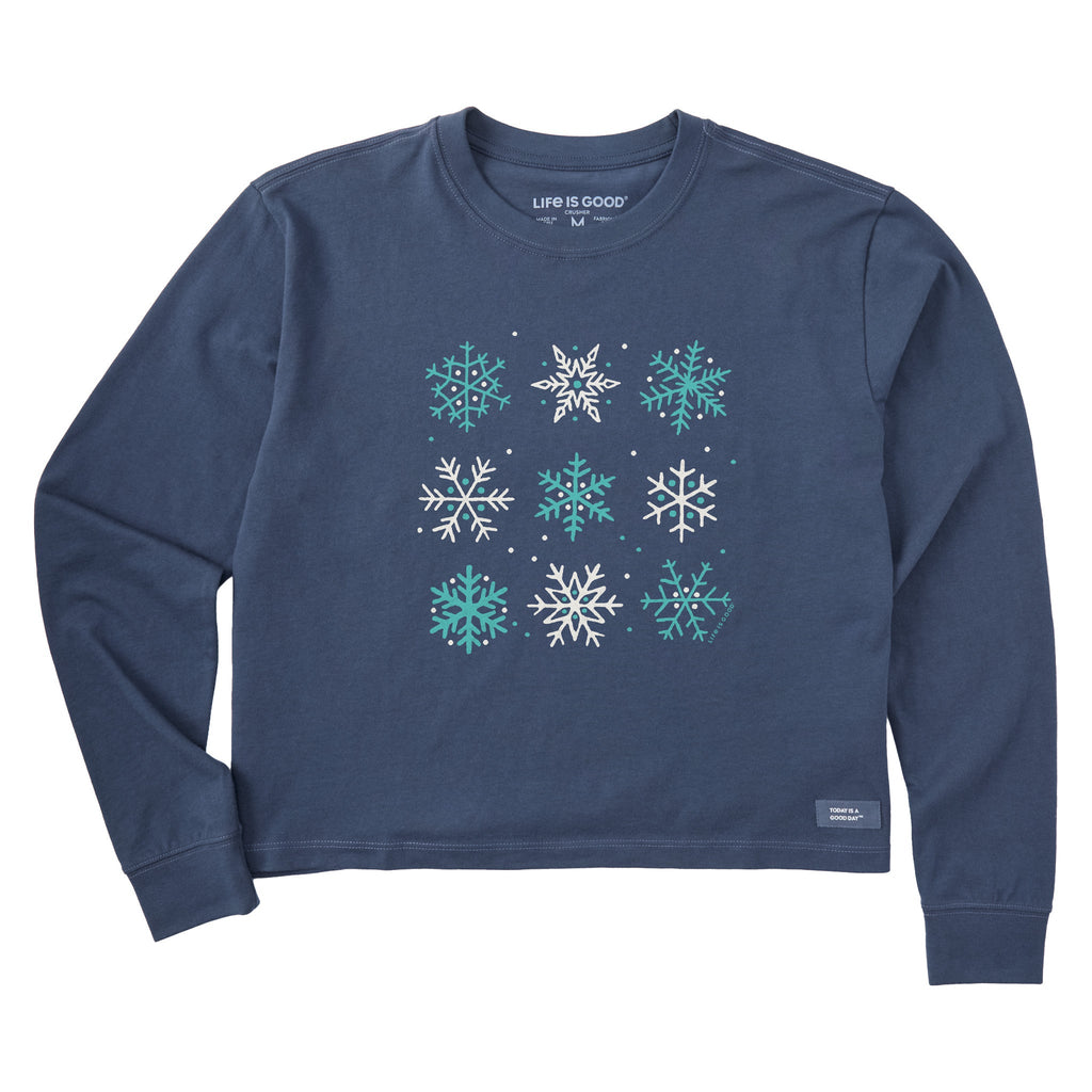 Women's Nine Snowflakes Long Sleeve Crusher Boxy Tee product image 1