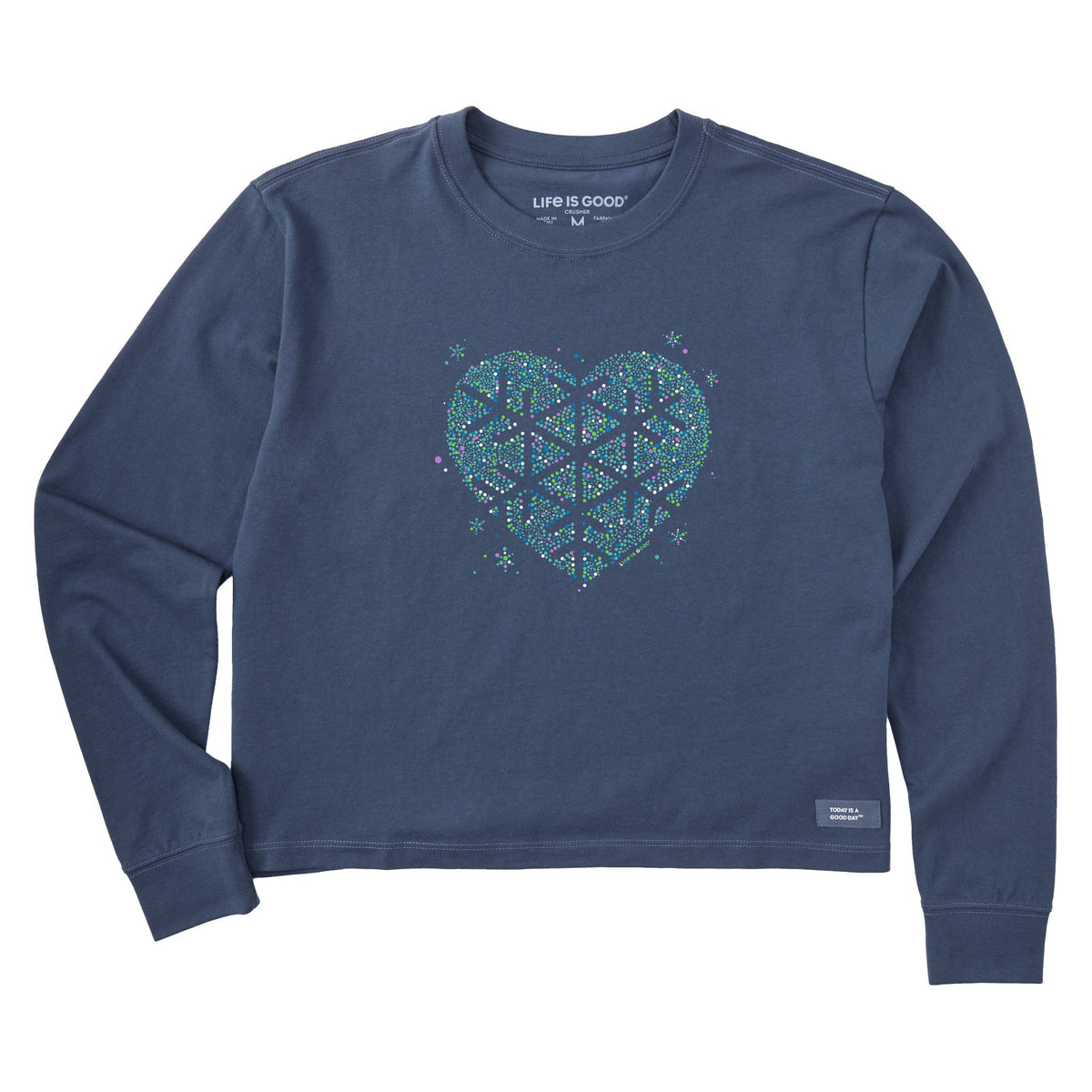 Women's Heart Snowflake Long Sleeve Crusher Boxy Tee product image 1