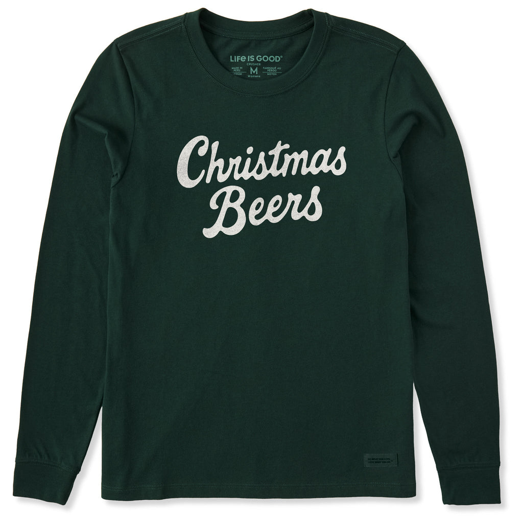 Women's Christmas Beers Script Long Sleeve Crusher Tee product image 1