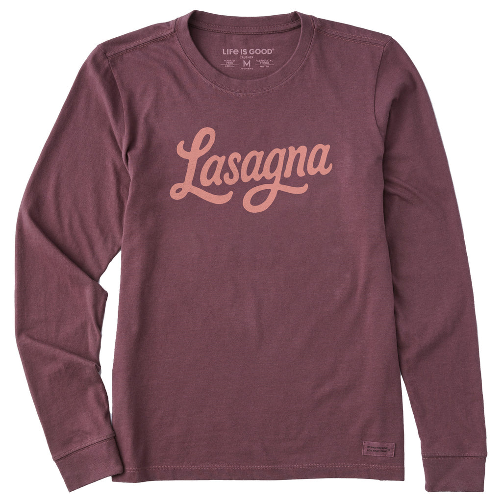 Women's Lasagna Script Long Sleeve Crusher Tee product image 1
