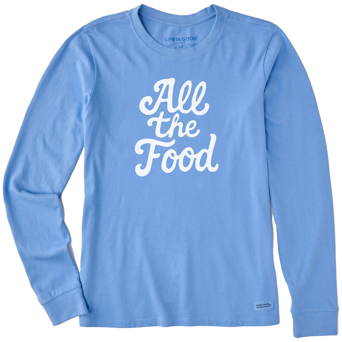 Women's All the Food Script Long Sleeve Crusher Tee product image 1