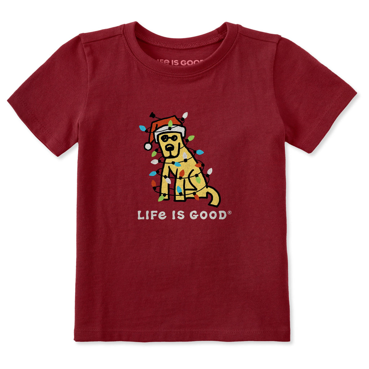 Toddler Rocket Christmas Lights Short Sleeve Crusher Tee