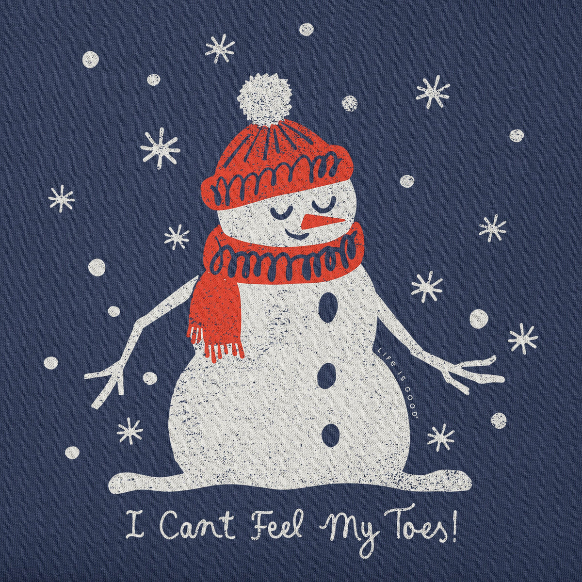 Toddler I Can't Feel My Toes Snowman Short Sleeve Crusher Tee