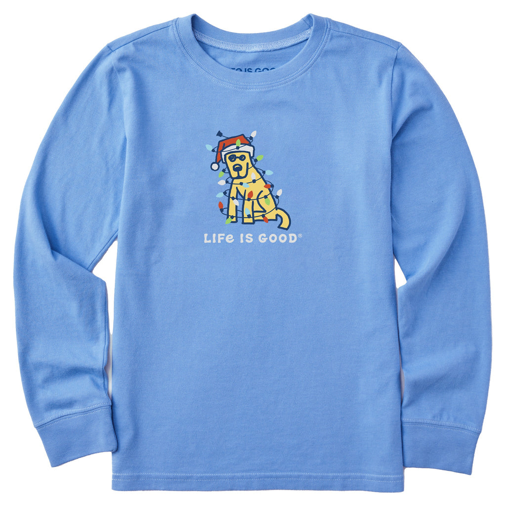 Kids Rocket Christmas Lights Long Sleeve Crusher Tee