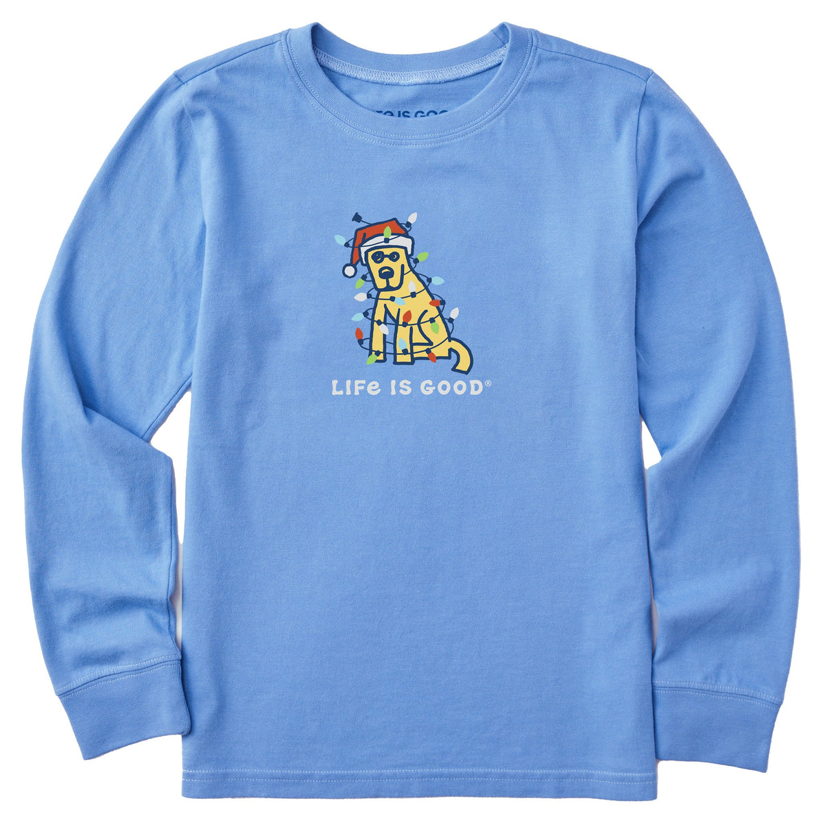 Kids Rocket Christmas Lights Long Sleeve Crusher Tee