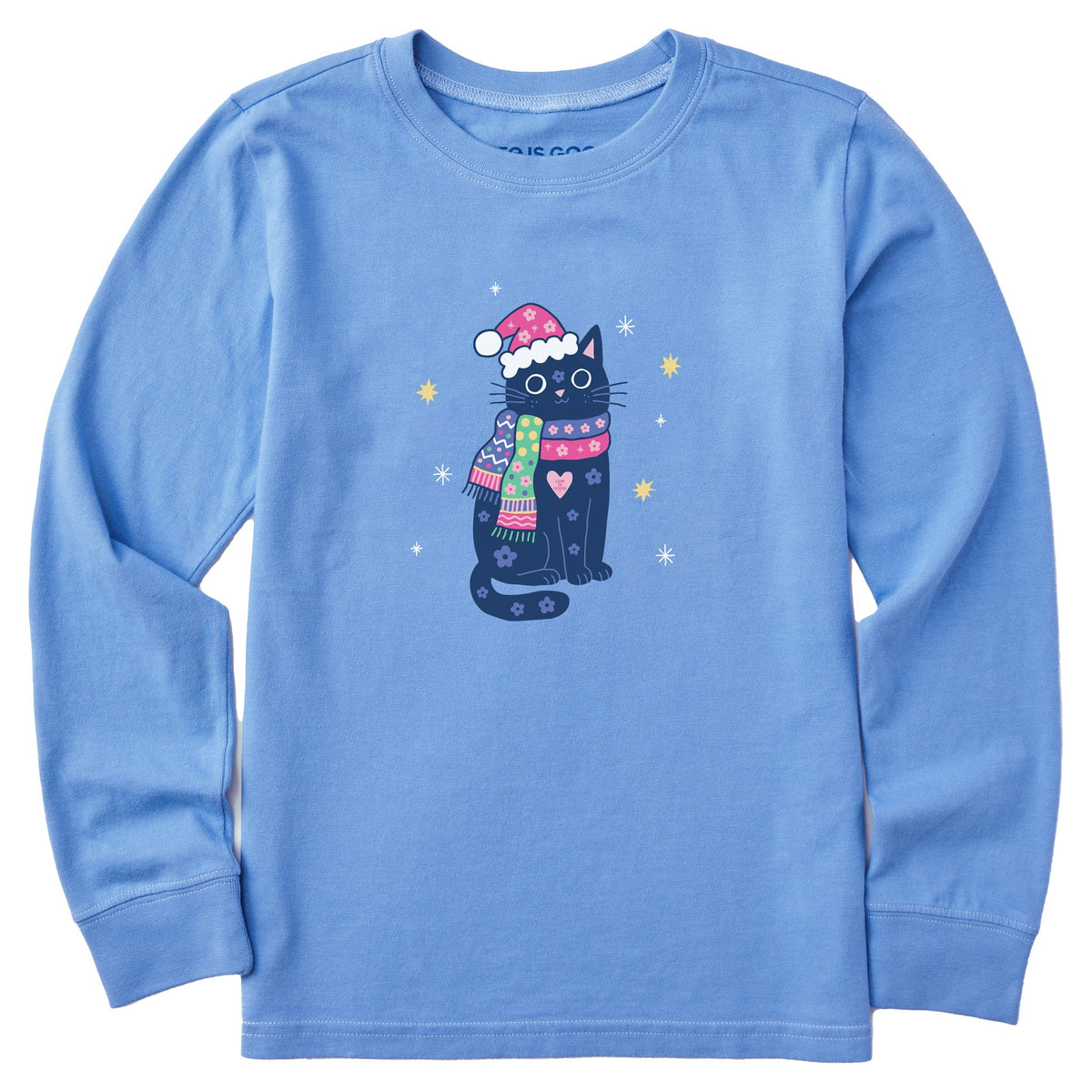 Kids Lil Winter Cat Long Sleeve Crusher Tee