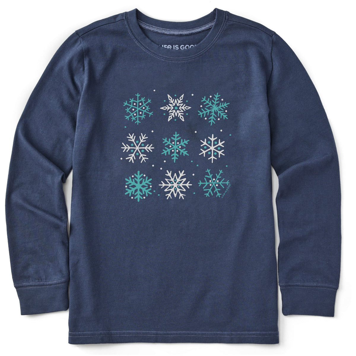 Kids Nine Snowflakes Long Sleeve Crusher Tee product image 1