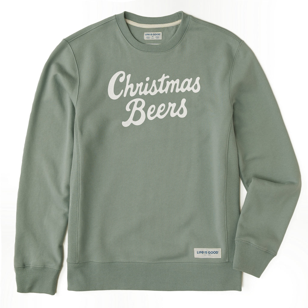 Men's Christmas Beers Script Simply True Fleece Crew