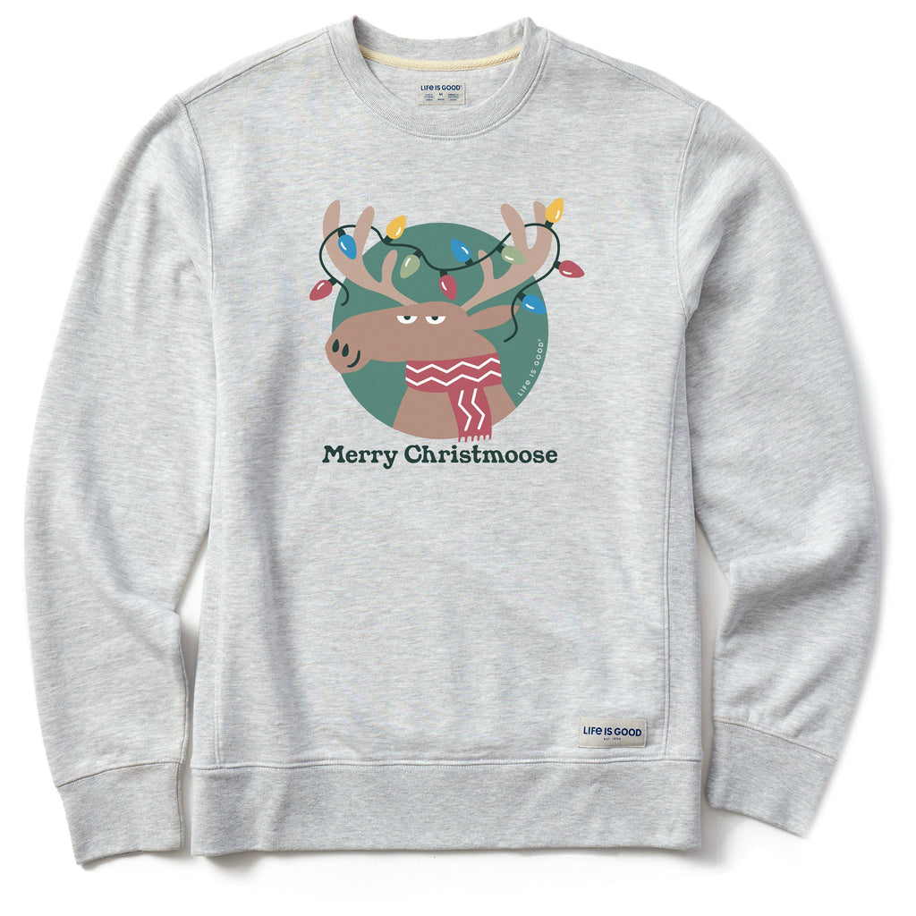 Men's Merry Christmoose Lights Simply True Fleece Crew