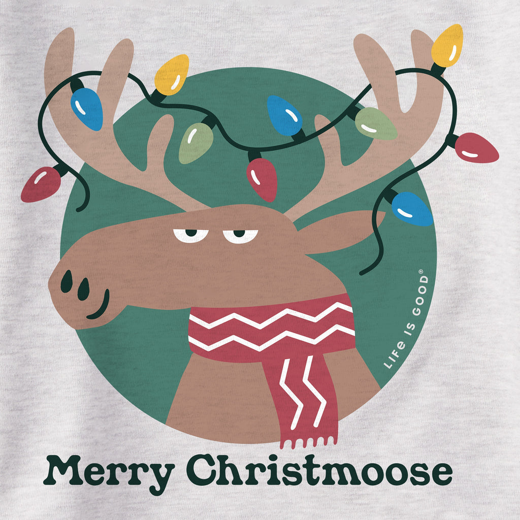Men's Merry Christmoose Lights Simply True Fleece Crew