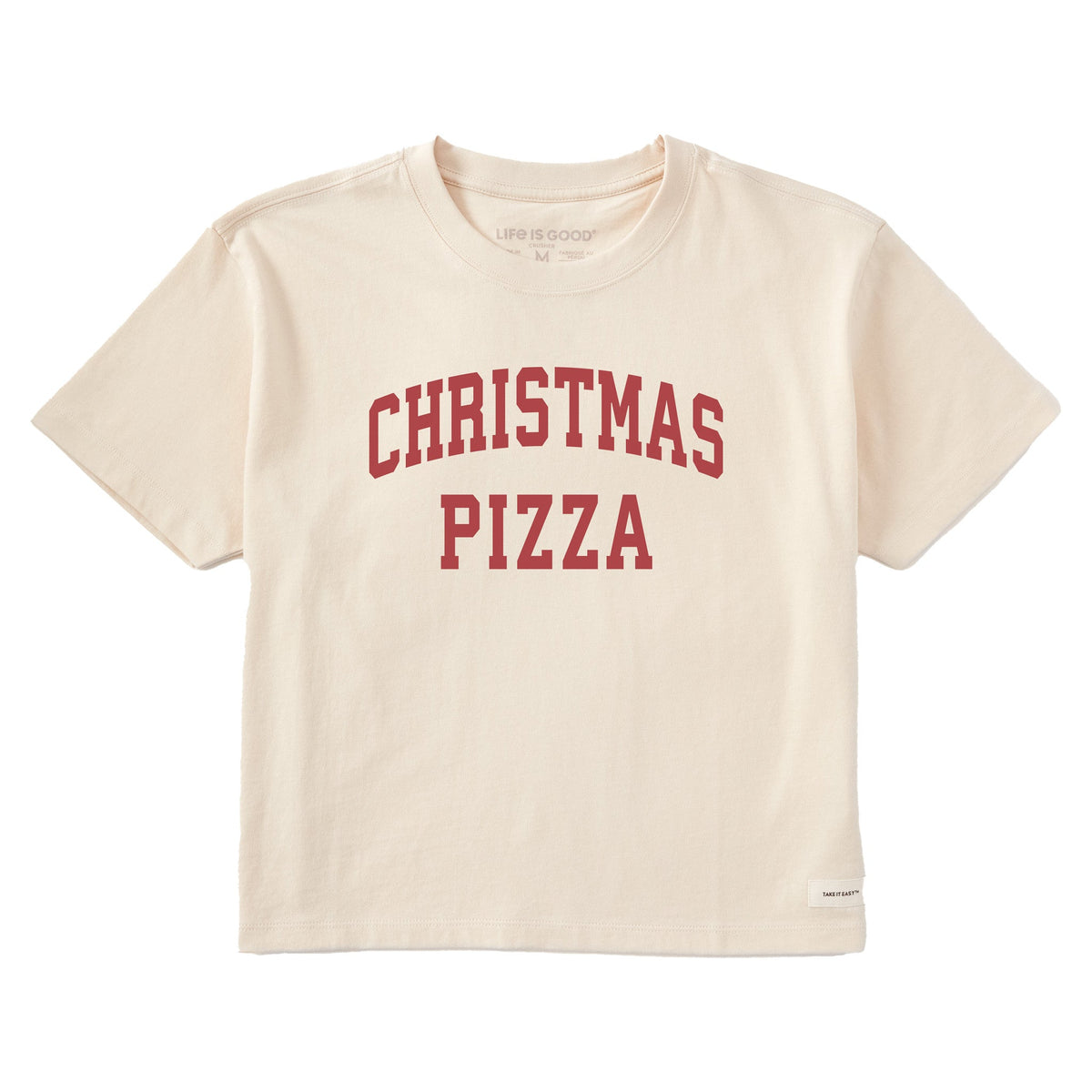 Women's Christmas Pizza Arch Short Sleeve Crusher Boxy Tee product image 1