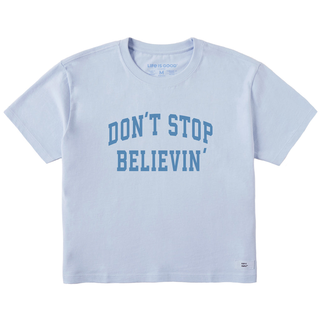 Women's Don't Stop Believin' Arch Short Sleeve Crusher Boxy product image 1