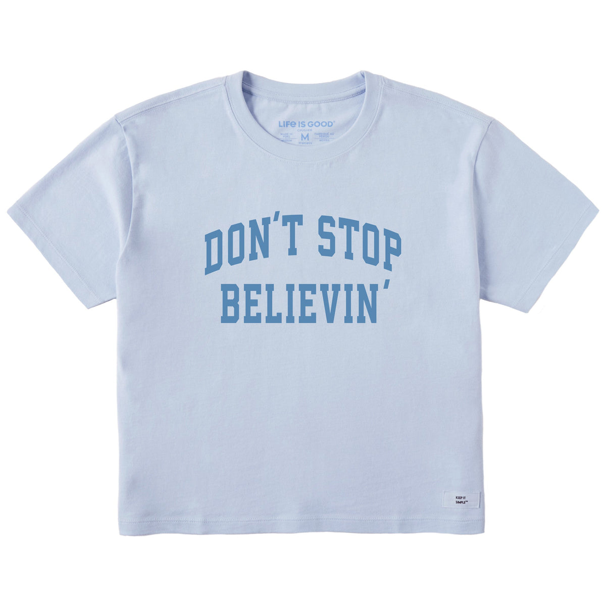 Women's Don't Stop Believin' Arch Short Sleeve Crusher Boxy product image 1