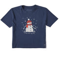 Women's I Can't Feel My Toes Snowman Short Sleeve Crusher Boxy Tee