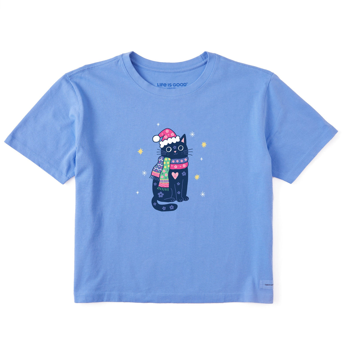 Women's Lil Winter Cat Short Sleeve Crusher Boxy Tee