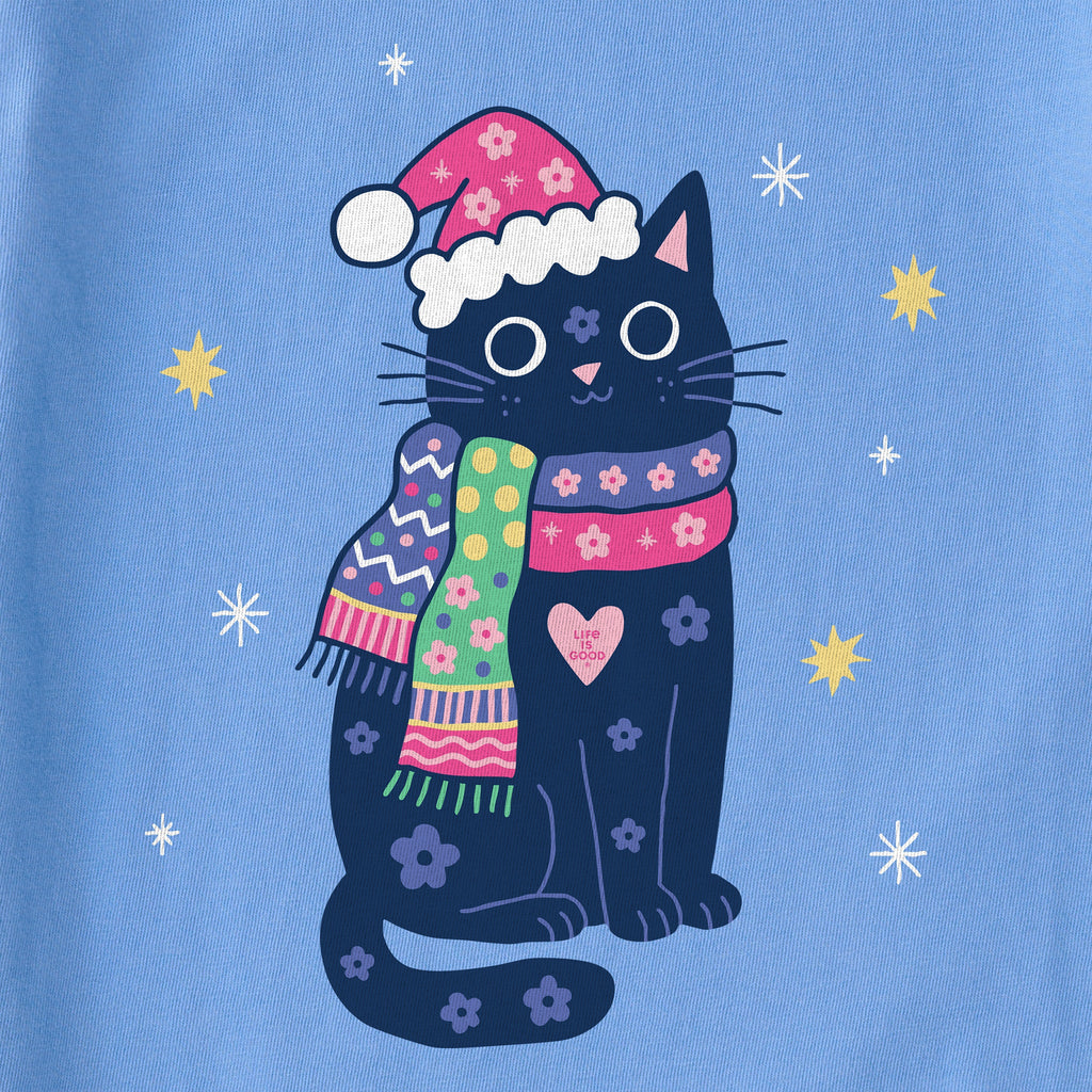 Women's Lil Winter Cat Short Sleeve Crusher Boxy Tee