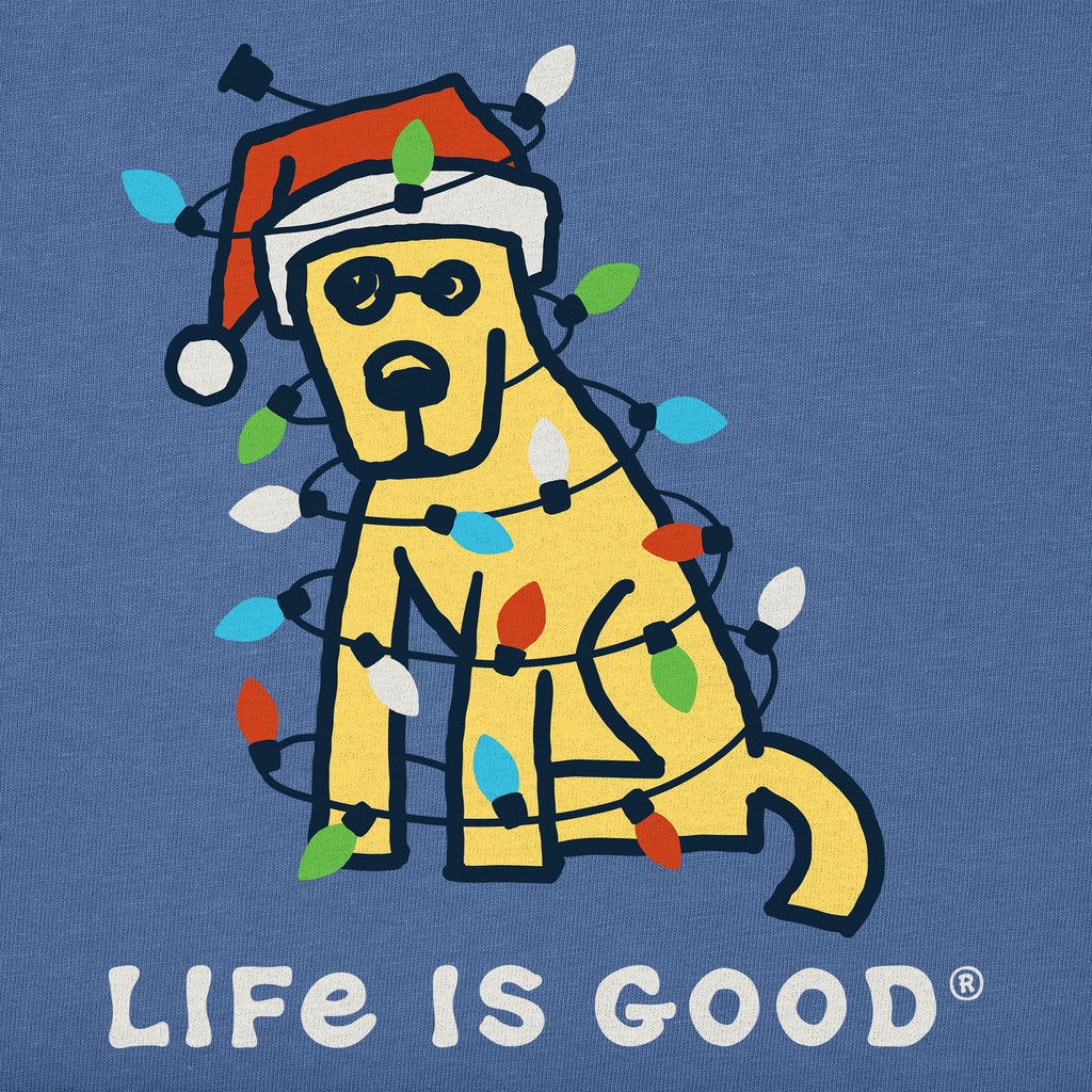 Men's Rocket Christmas Lights Long Sleeve Crusher Tee