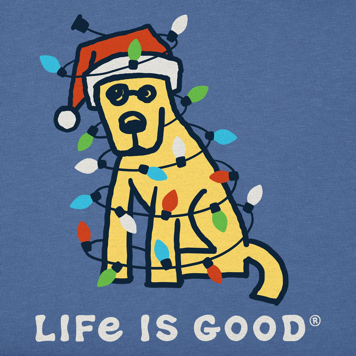 Men's Rocket Christmas Lights Long Sleeve Crusher Tee