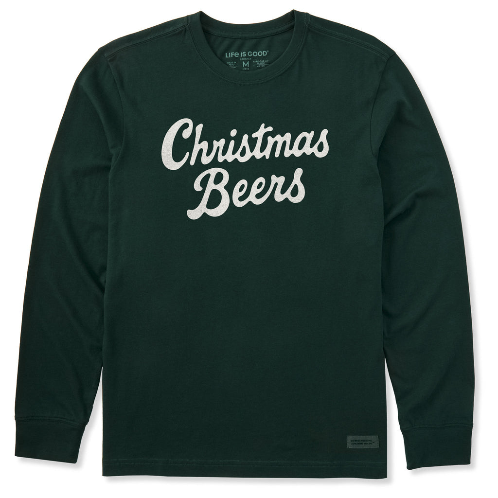 Men's Christmas Beers Script Long Sleeve Crusher Tee product image 1