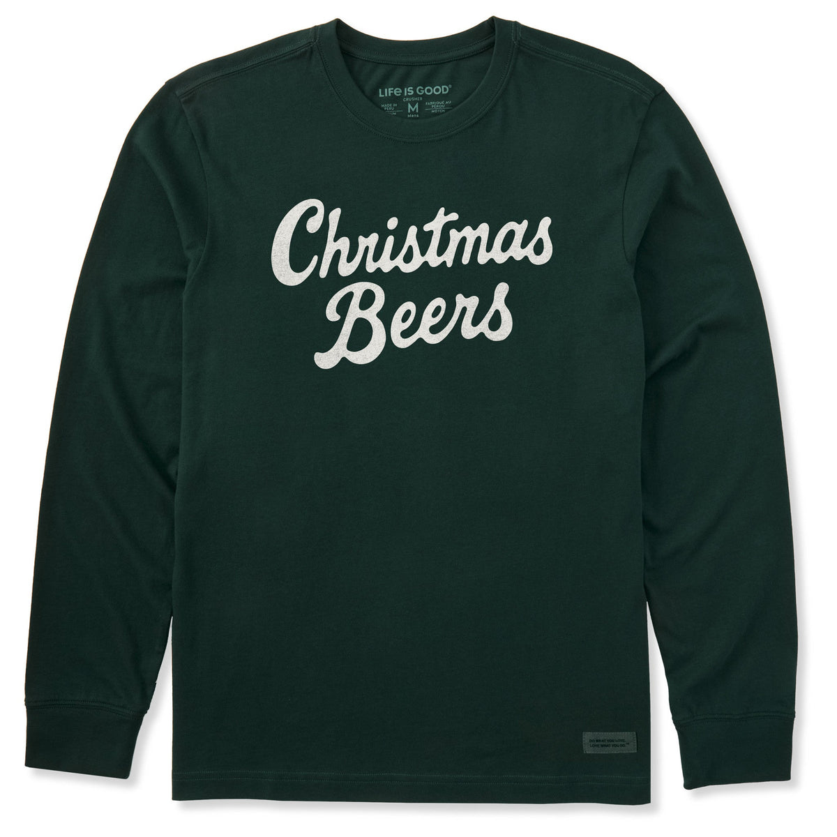 Men's Christmas Beers Script Long Sleeve Crusher Tee product image 1