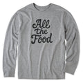 Men's All the Food Script Long Sleeve Crusher Tee product image 1