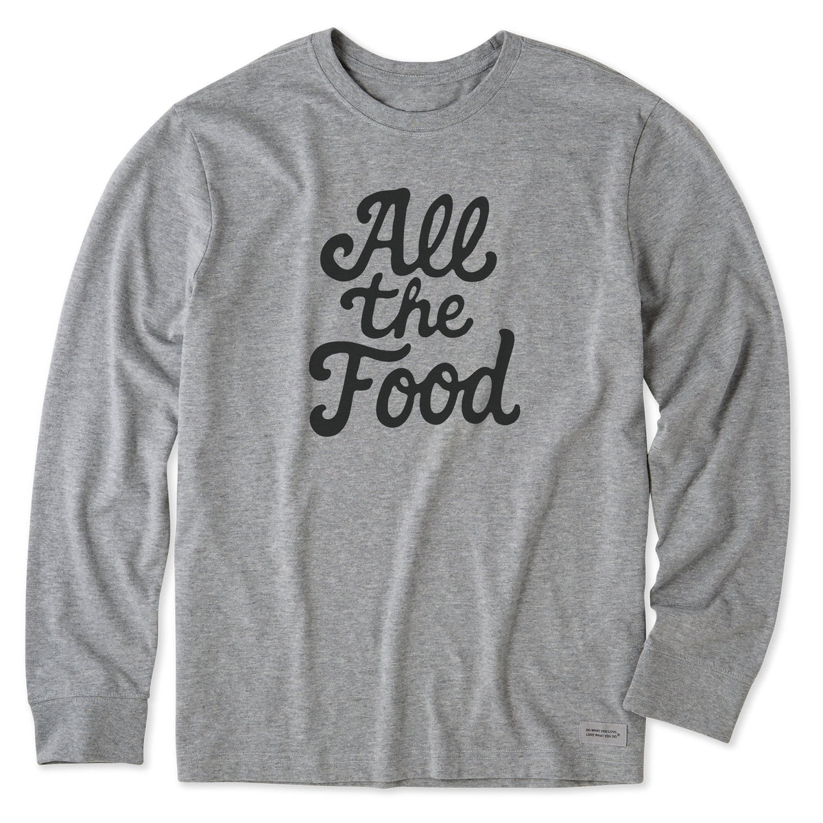 Men's All the Food Script Long Sleeve Crusher Tee product image 1
