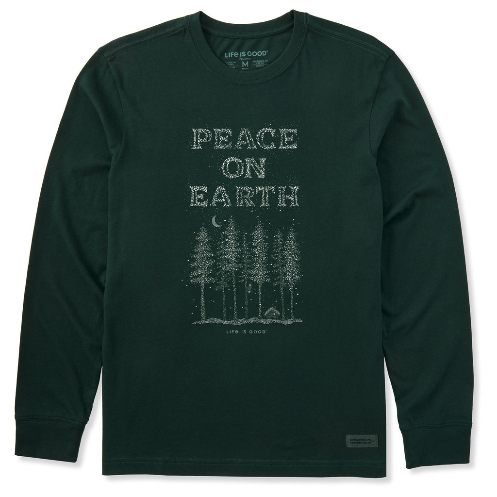 Men's Peace on Earth Tall Sparkle Long Sleeve Crusher Tee product image 1