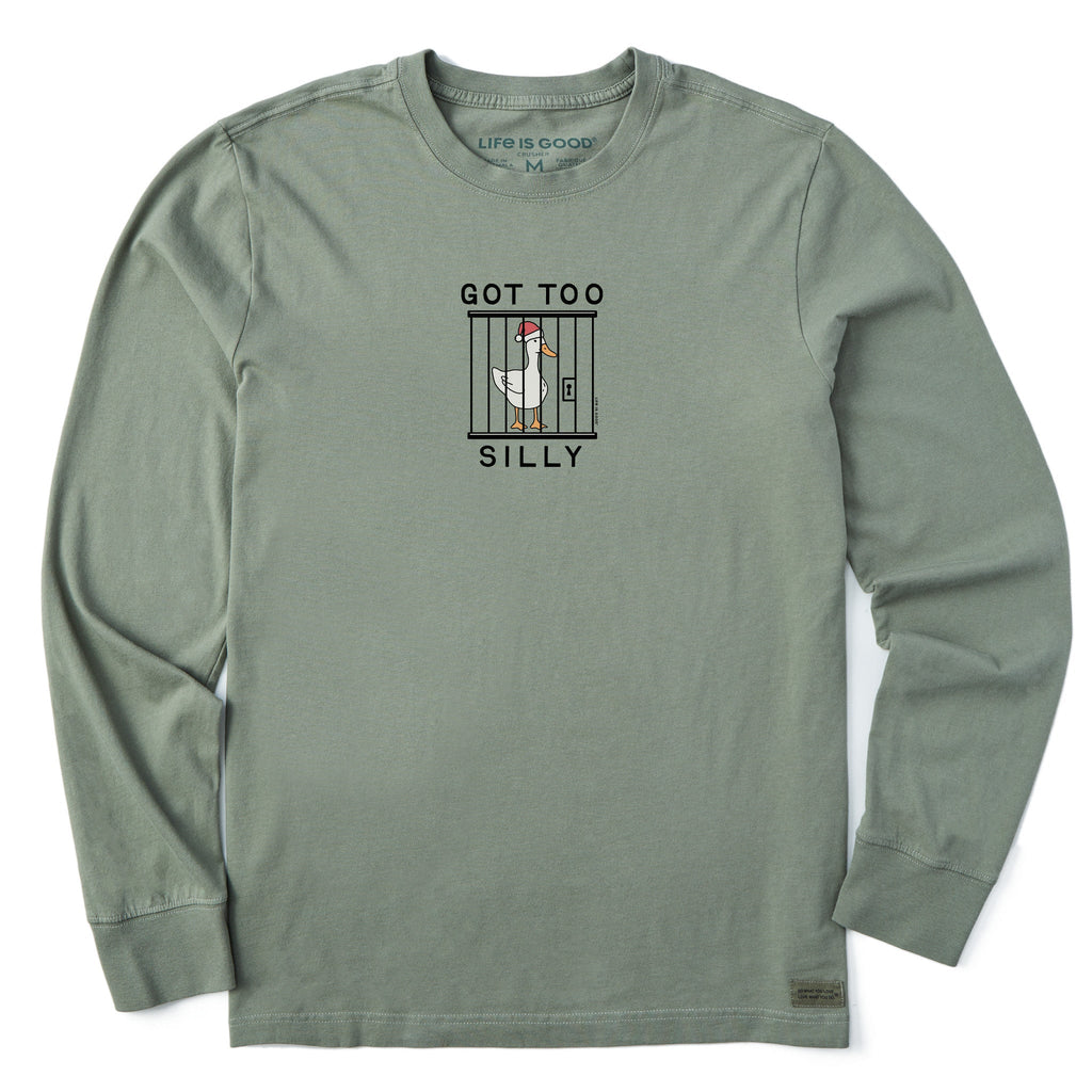 Men's Santa Got Too Silly Long Sleeve Crusher Tee