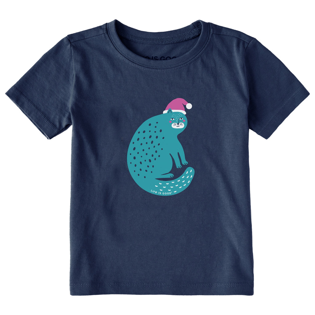 Toddler Big Ol Santa Cat Short Sleeve Crusher Tee