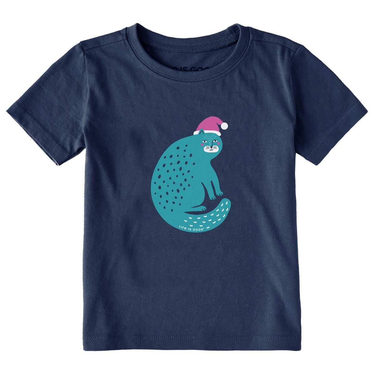 Toddler Big Ol Santa Cat Short Sleeve Crusher Tee