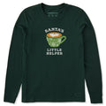 Women's Santa's Little Coffee Long Sleeve Crusher Tee