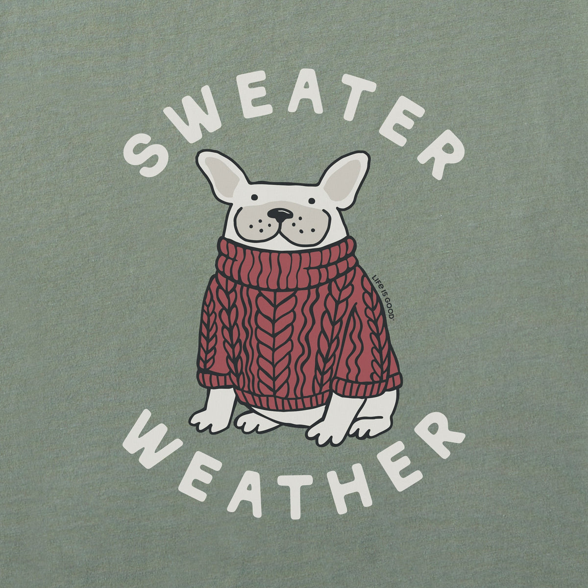Women's Sweater Weather Frenchie Long Sleeve Crusher Tee product image 2