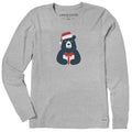 Women's Bear with Box Long Sleeve Crusher Tee