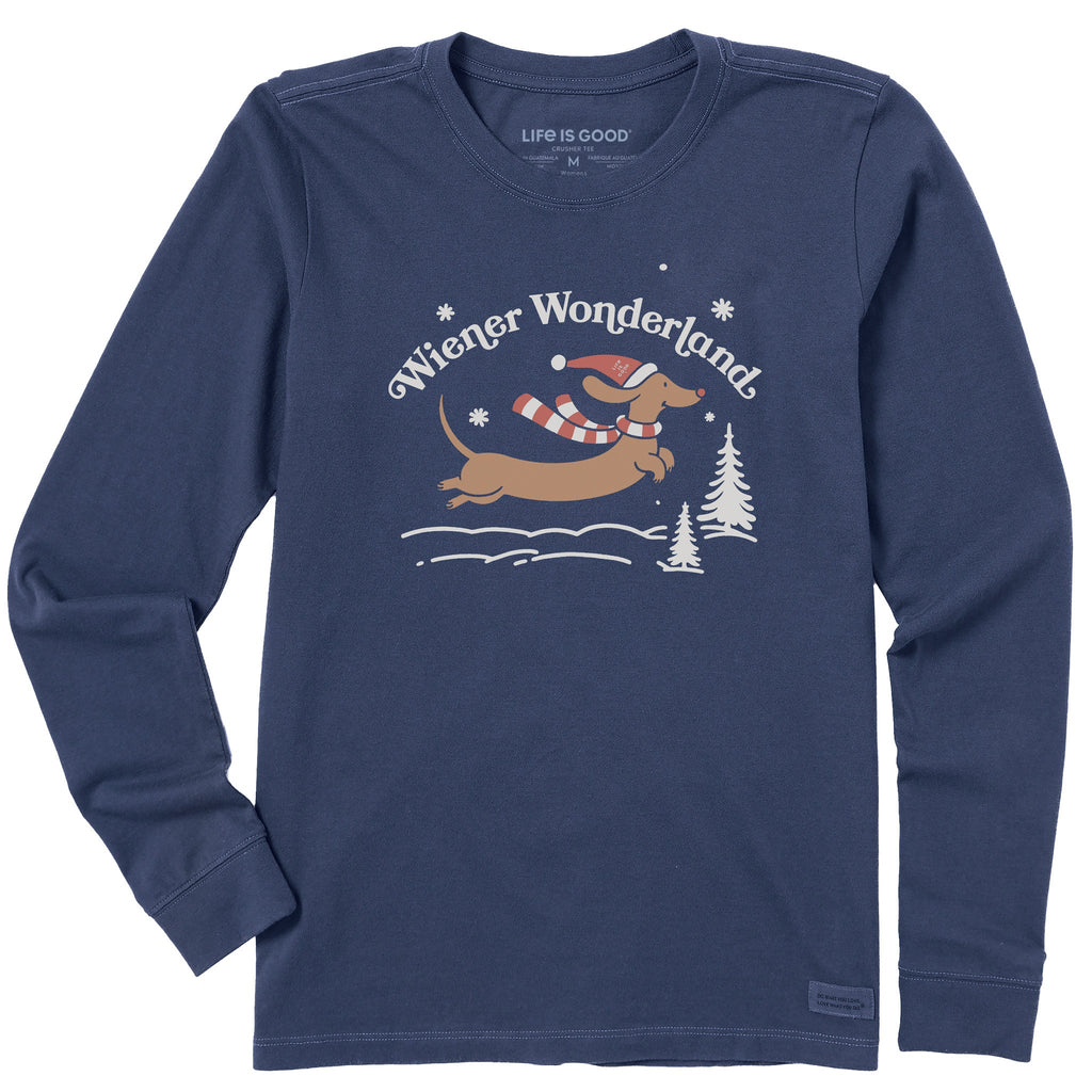 Women's Wiener Wonderland Leap Long Sleeve Crusher Tee