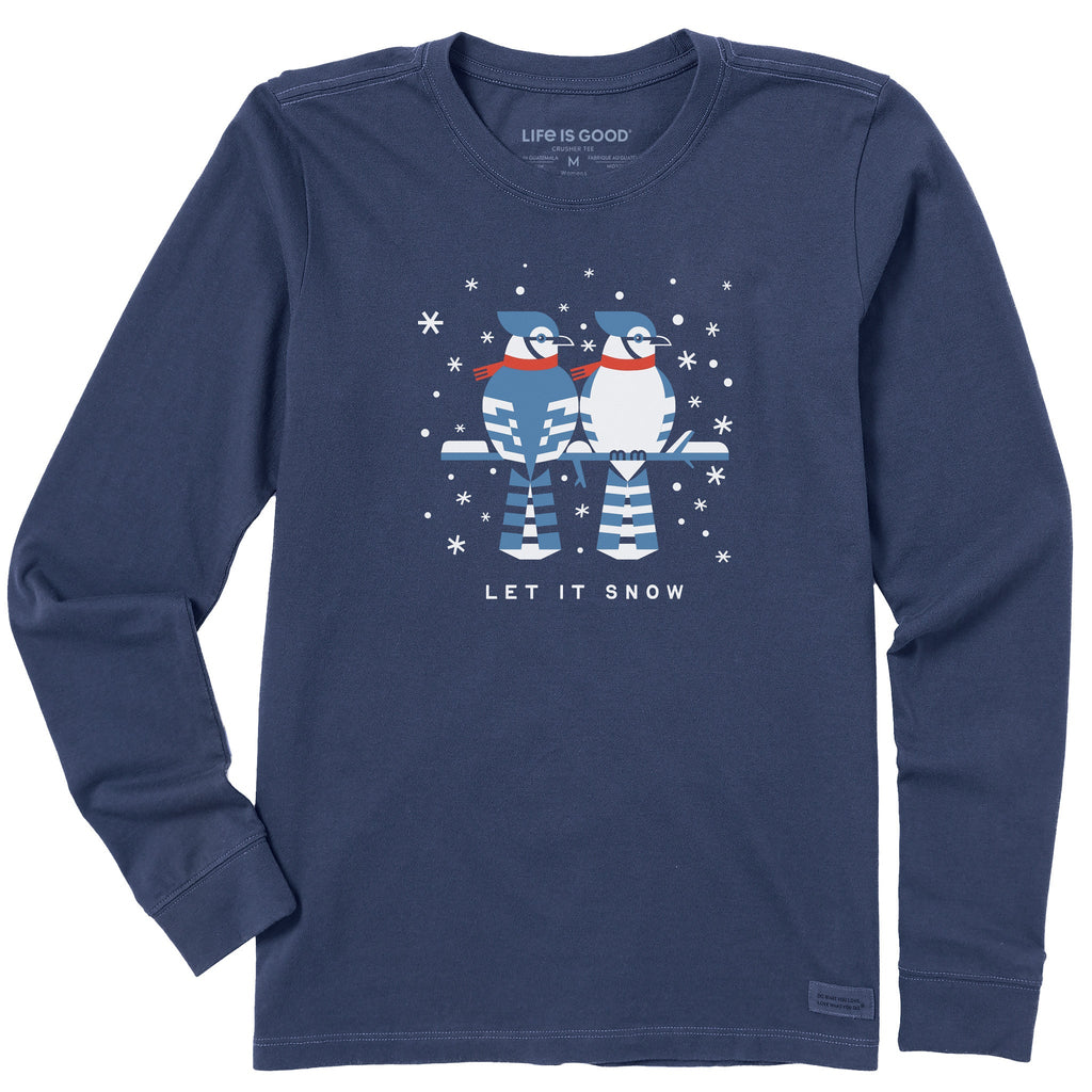 Women's Let it Snow Bluebirds Long Sleeve Crusher Tee product image 1