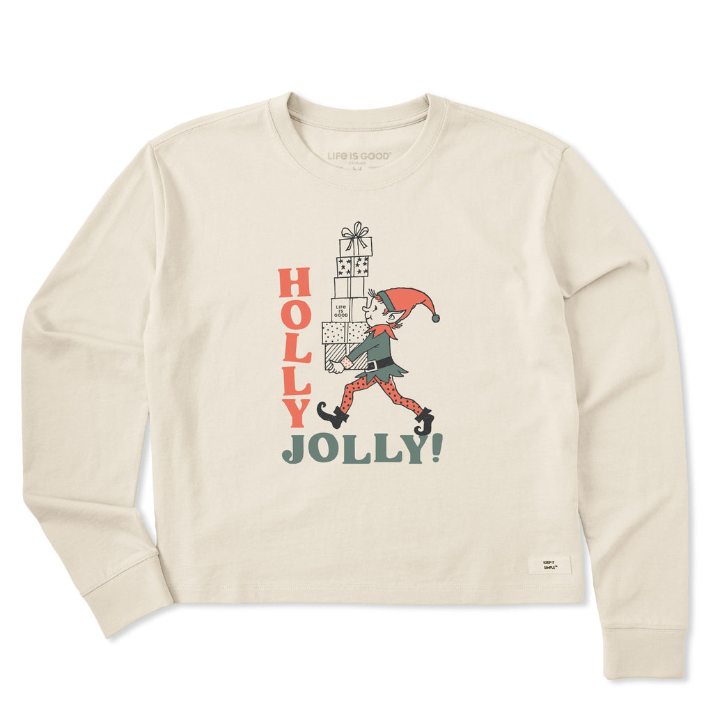 Women's Holly Jolly Elf Long Sleeve Crusher Boxy Tee product image 1