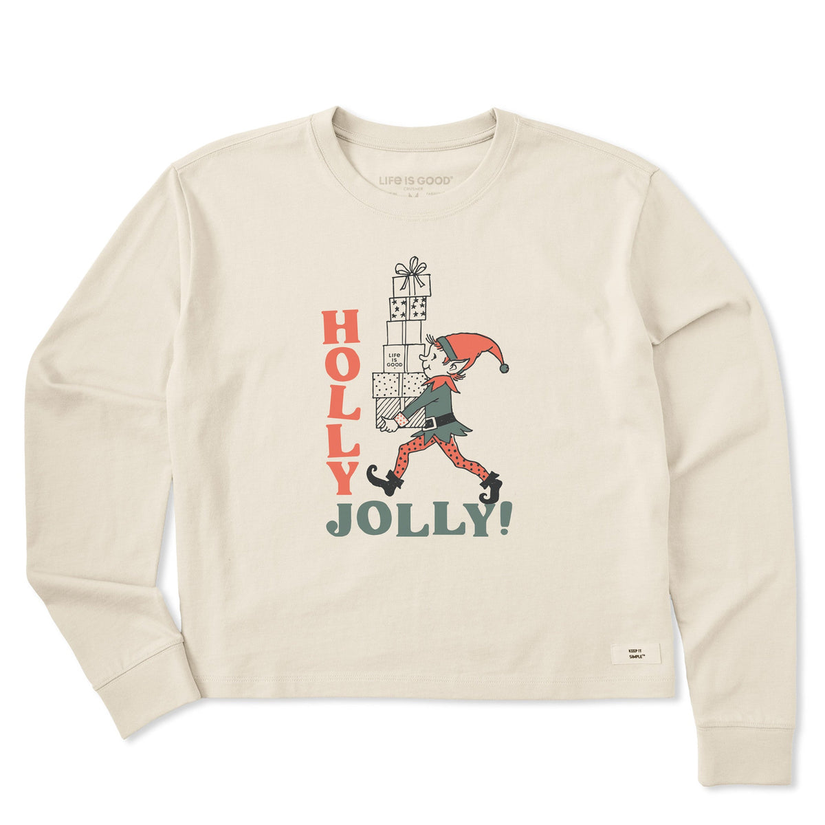 Women's Holly Jolly Elf Long Sleeve Crusher Boxy Tee product image 1
