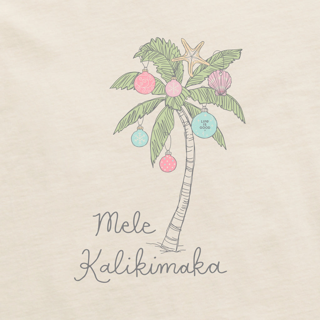 Women's Mele Kalikimaka Palm Tree Long Sleeve Crusher Boxy product image 2