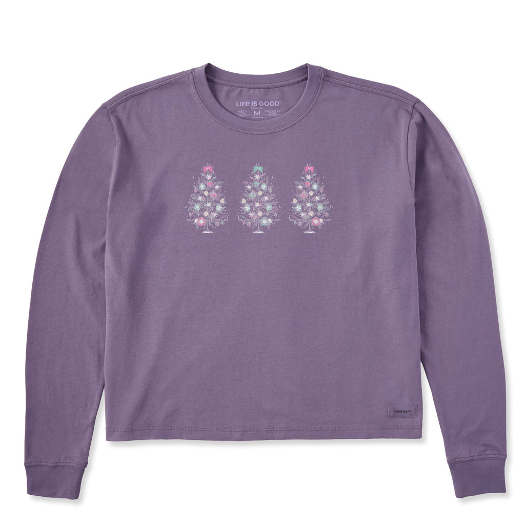 Women's Three Dreamy Trees Long Sleeve Crusher Boxy Tee product image 1