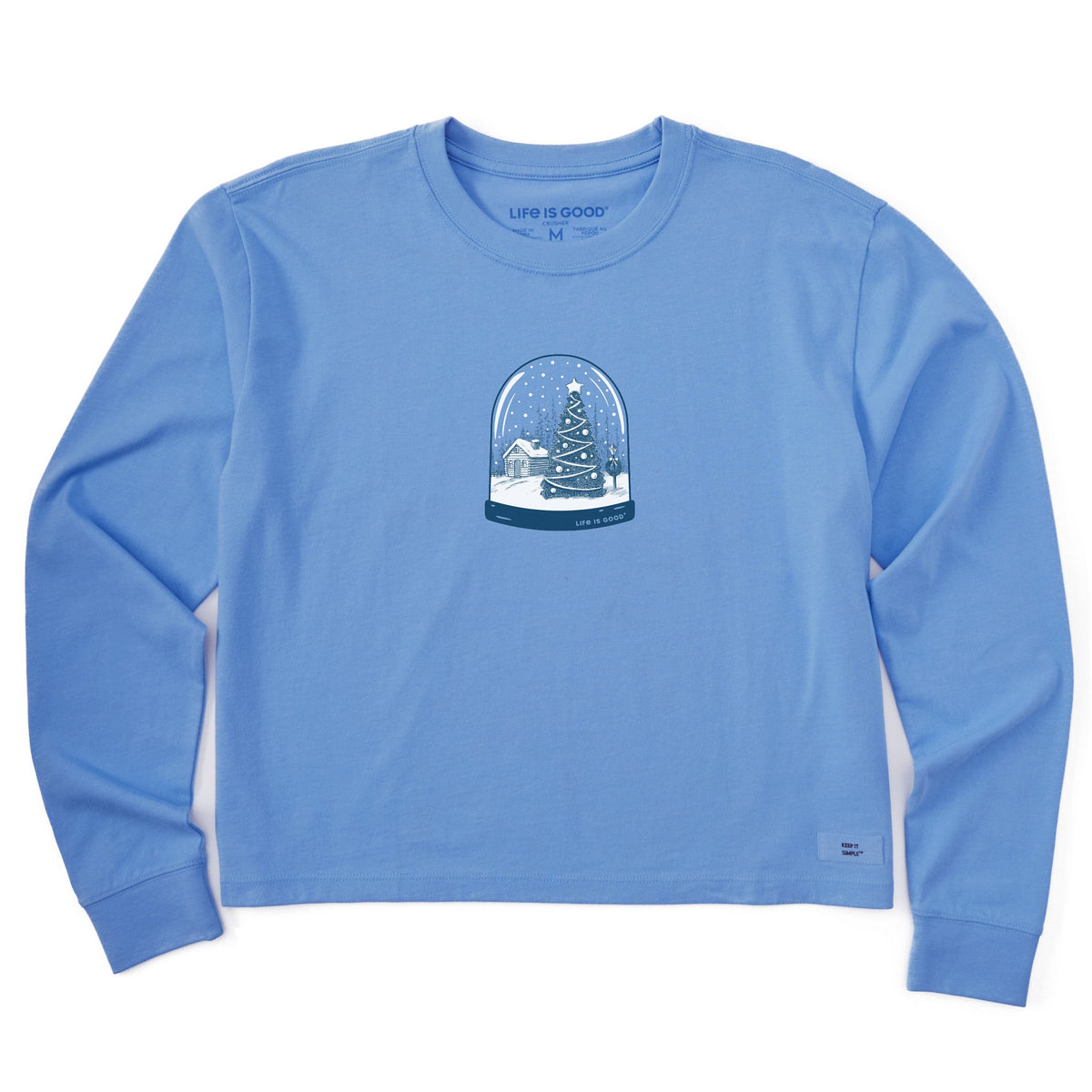Women's Snowy Cabin Snow Globe Long Sleeve Crusher Boxy Tee product image 1