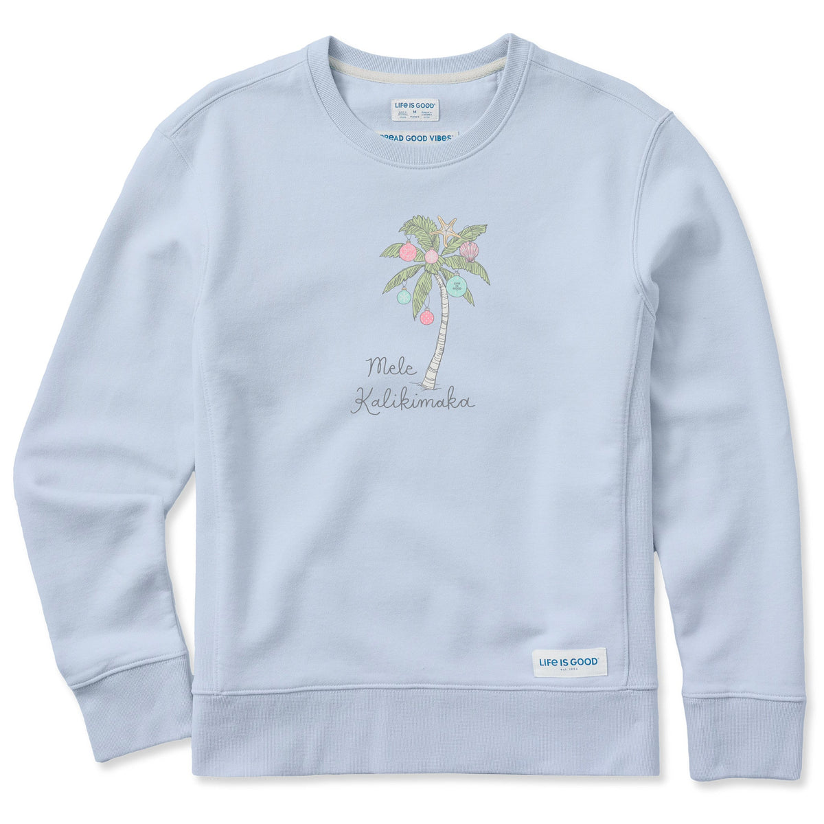 Women's Mele Kalikimaka Palm Tree Simply True Fleece Crew