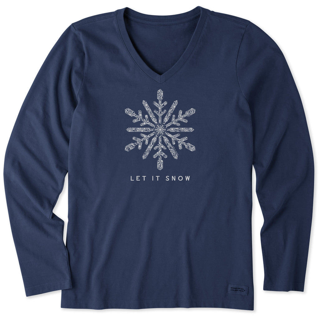 Women's Let it Snowflake Snow Long Sleeve Crusher Vee product image 1