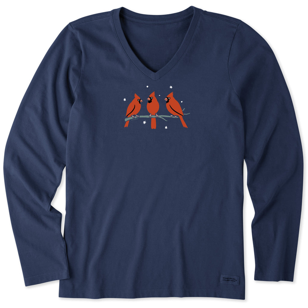 Women's Three Cardinals in Winter Long Sleeve Crusher Vee product image 1