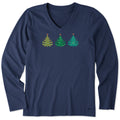 Women's Three Little Christmas Trees Long Sleeve Crusher Vee product image 1