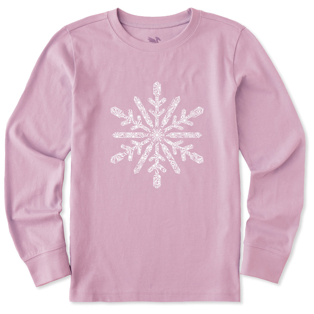 Kids Contrast Snowflake Long Sleeve Crusher Tee product image 1