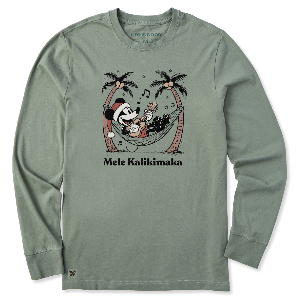 Men's Mele Kalikimaka Willie Long Sleeve Crusher Tee