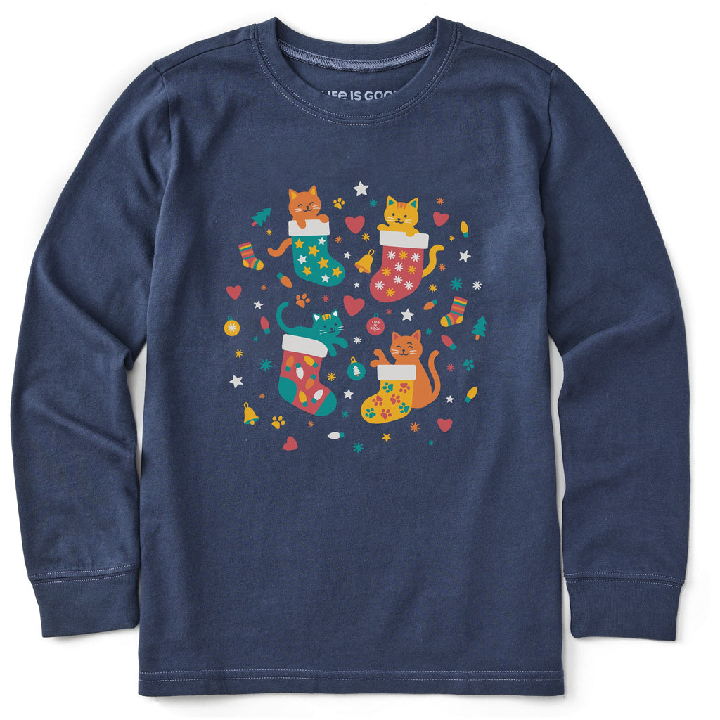 Kids Stocking Cats Long Sleeve Crusher Tee product image 1