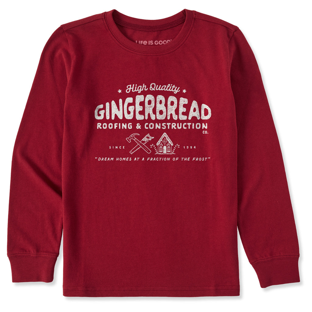 Kids Gingerbread Construction Long Sleeve Crusher Tee product image 1