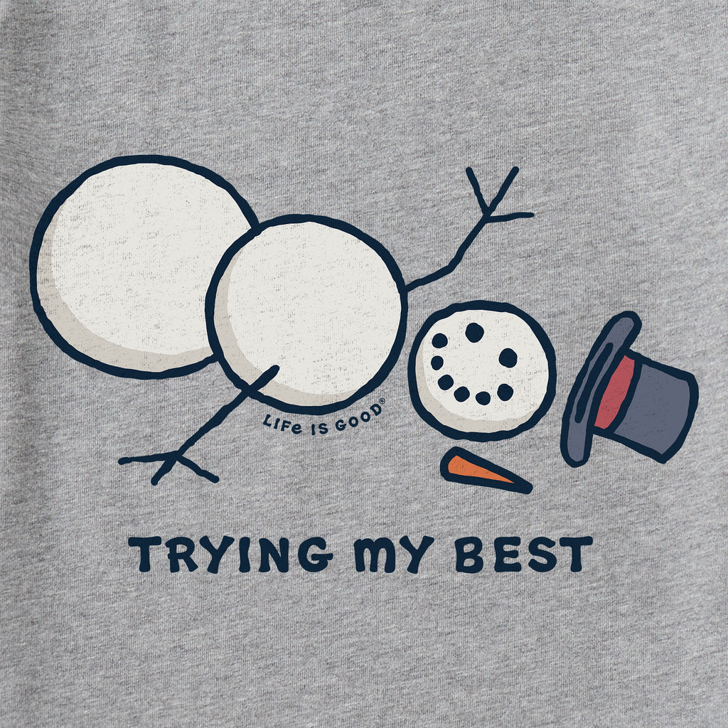 Men's Trying My Best Snowman Long Sleeve Crusher Tee product image 2